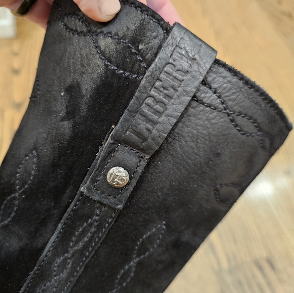 LibertyTall Black Nubuck Greased Embroidered Boots - Picture 5 of 11